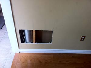 Drywall water damage